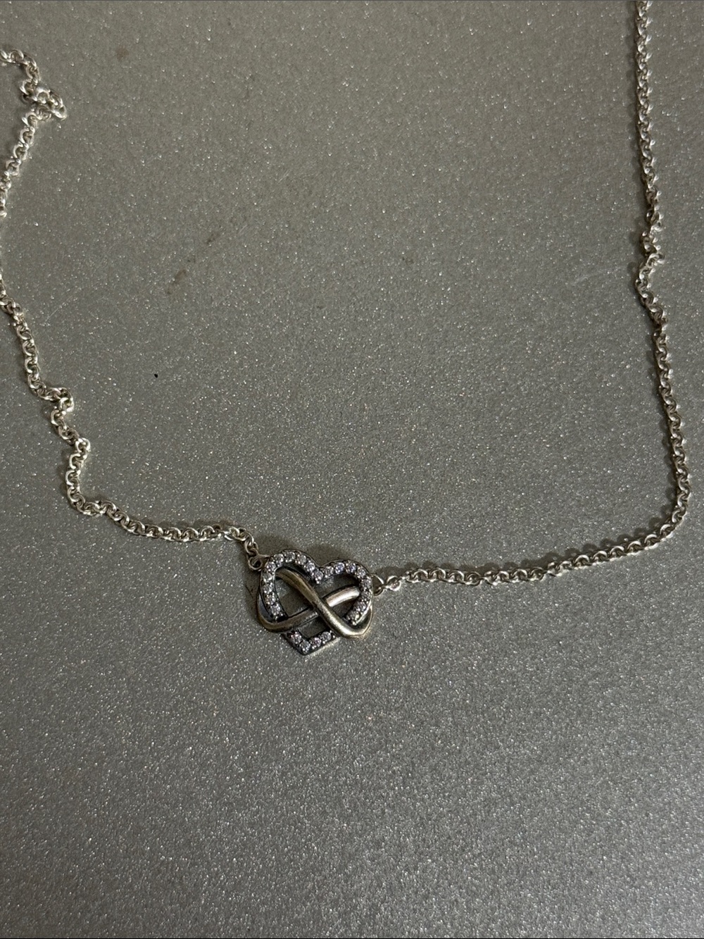 Pandora Silver Infinity Heart Necklace - Silver - Picture 2 of 2